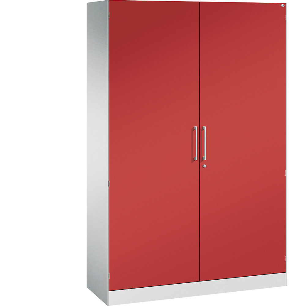 C+P ASISTO Wing Door Cabinet Light Gray/Fire Red 2