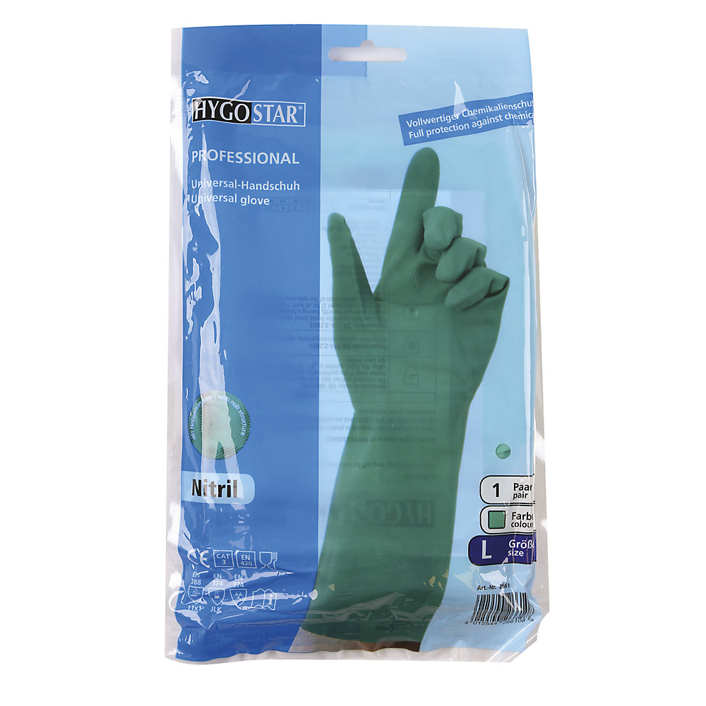 kaiserkraft Chemikalienschutzhandschuhe PROFESSIONAL, grün, VE 144 Paar, Größe 10 (XL) 2