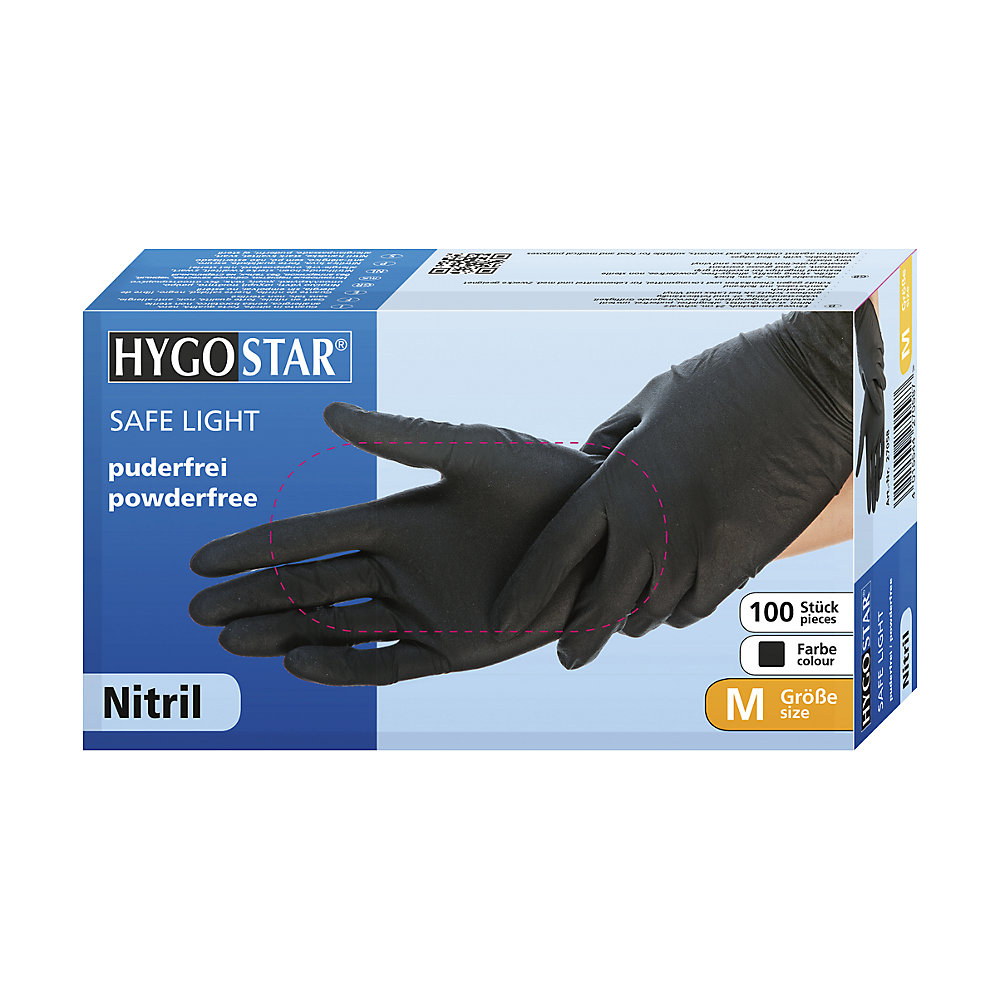 kaiserkraft Nitril-Einweghandschuhe SAFE LIGHT, schwarz, Größe 11 (XXL), VE 900 Stk 2