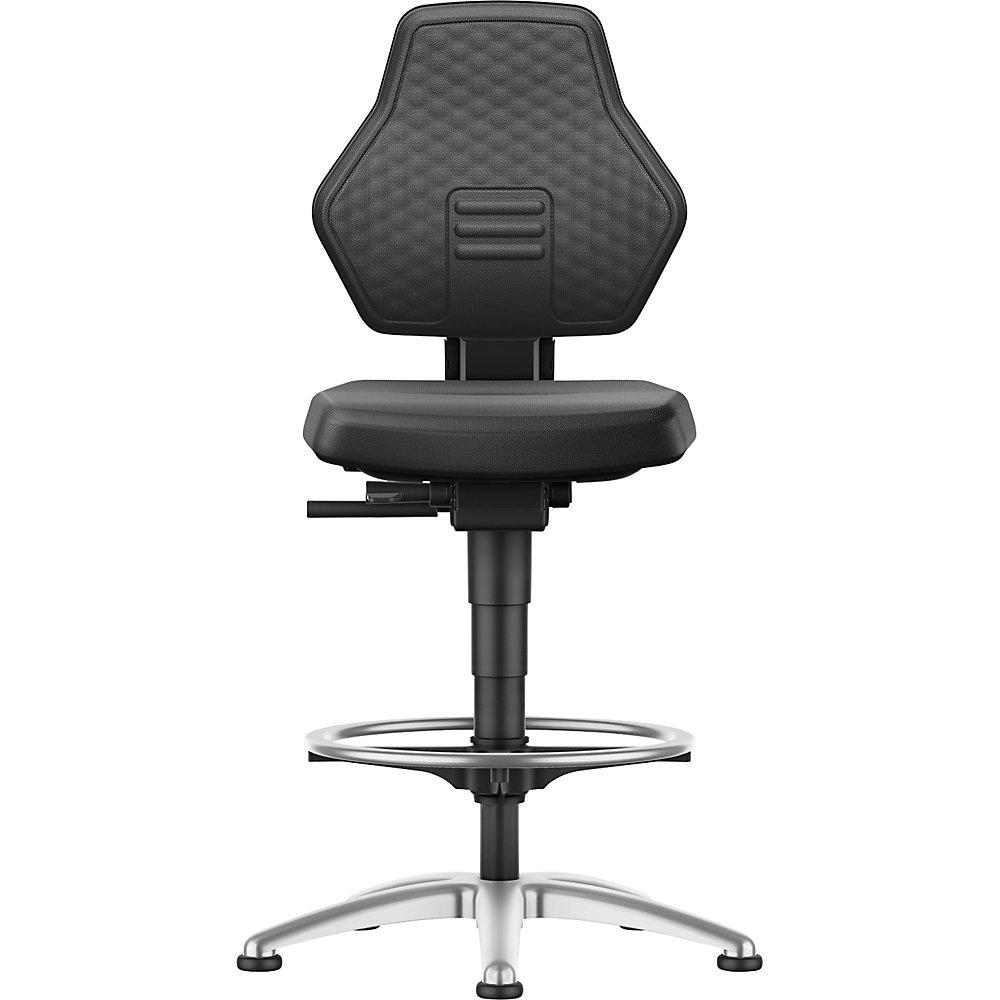 Arbeitsdrehstuhl AIR FLOW, mit Gleitern und Fußring, Supertec-Bezug schwarz bimos 2