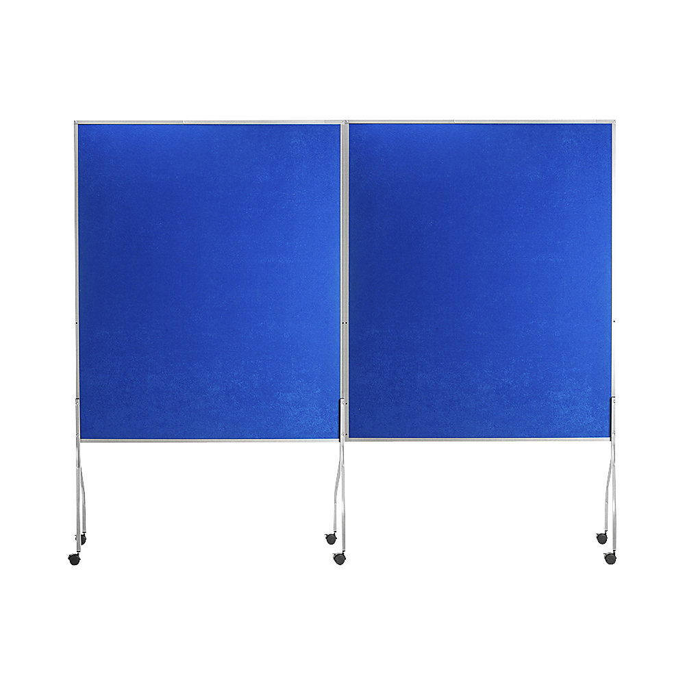 Moderationswand, mobil, HxBxT 1950 x 1200 x 680 mm, Textilbezug blau MAUL 2