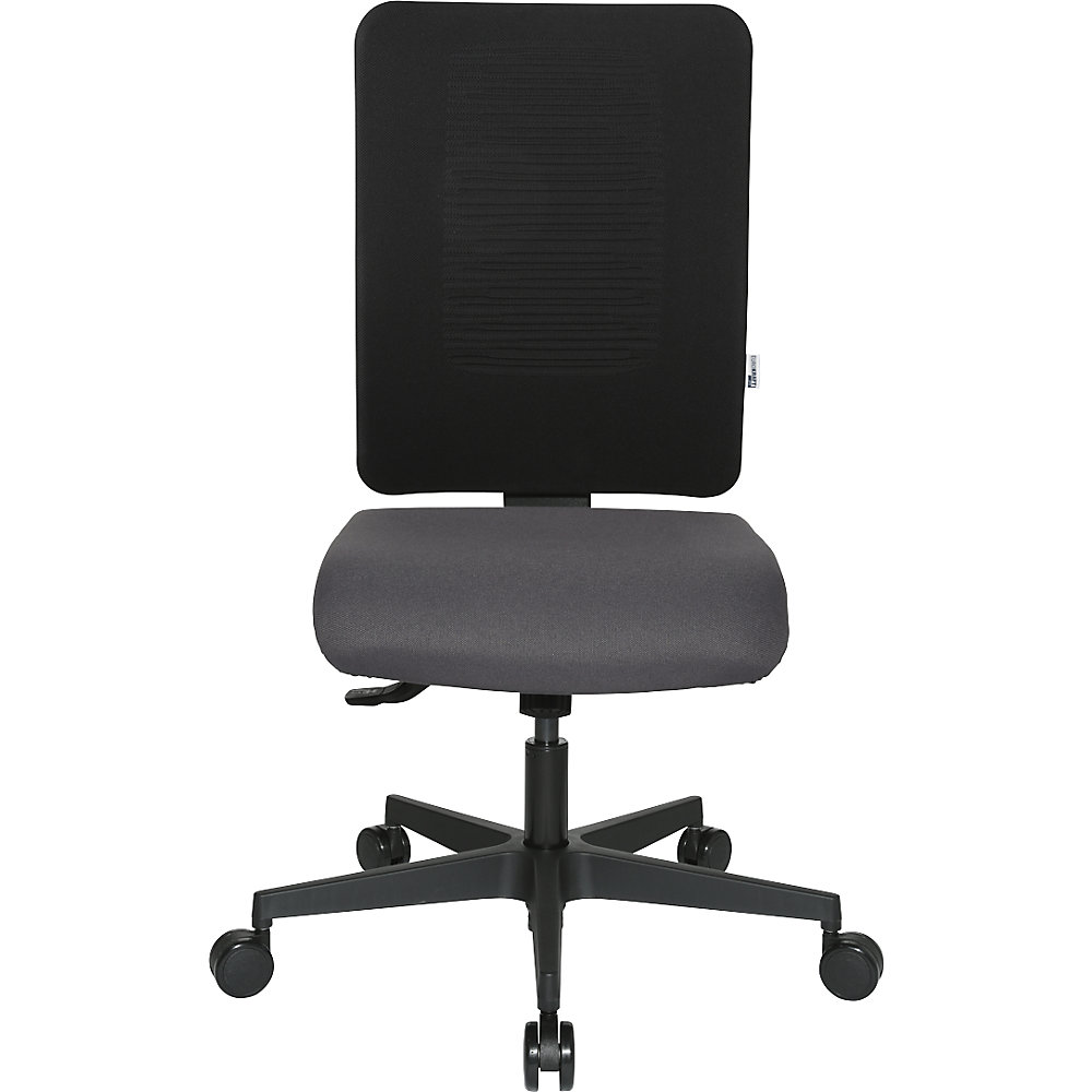Bürostuhl V1 Flachsitz, Kunststoff-Fußkreuz, Rückenlehne netzbespannt, anthrazit eurokraft pro 2