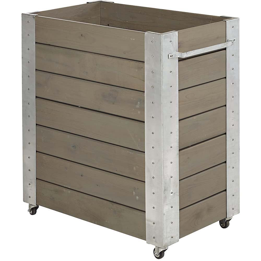 Planter box with castors, HxWxD 950 x 870 x 500 mm, grey brown