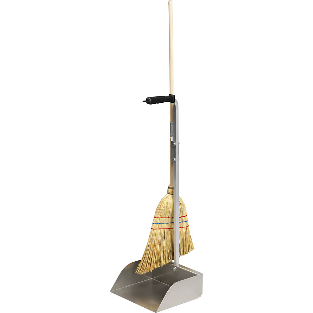 FLORA DUSTY ORIGINAL long handle dustpan, incl. broom, pack of 2, aluminium