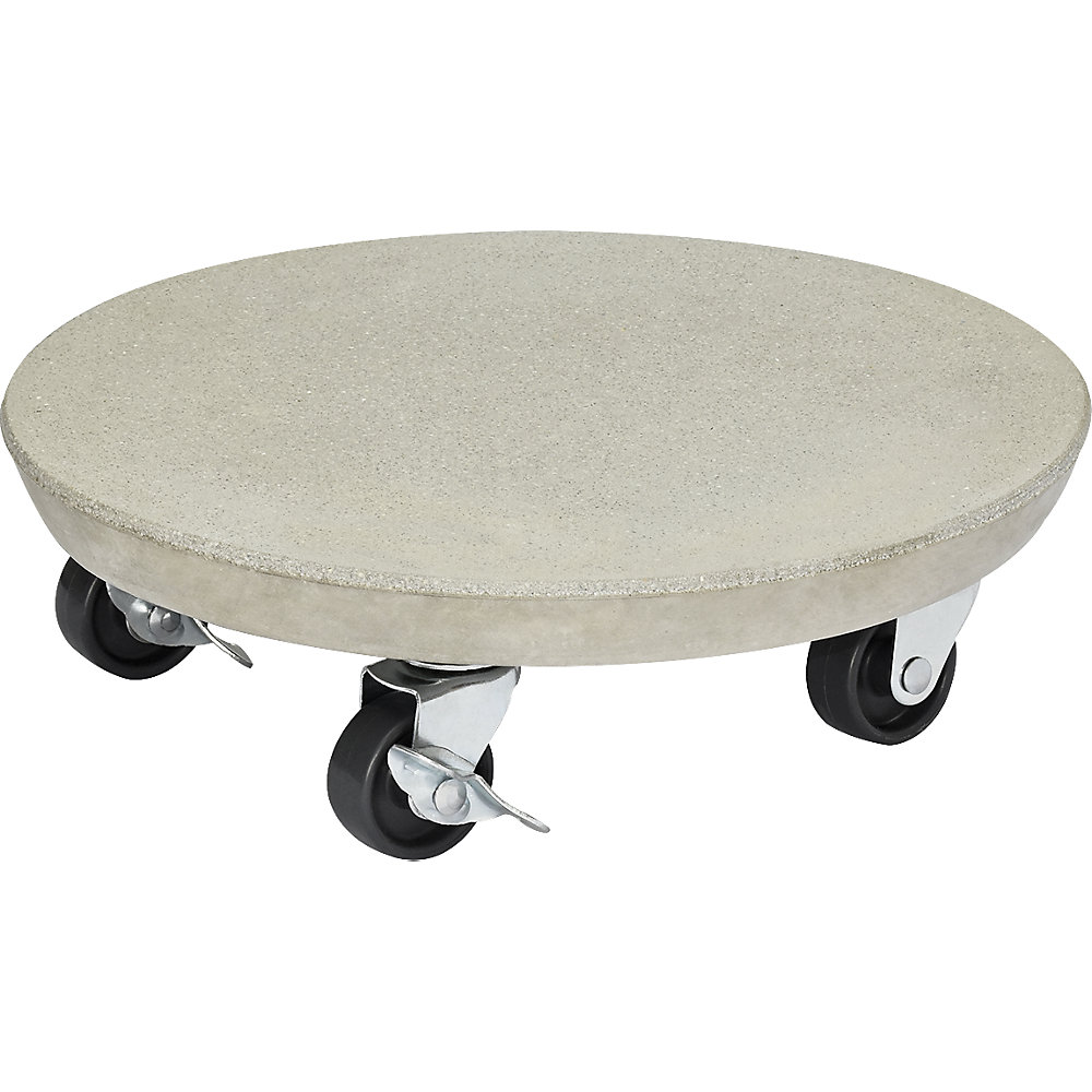 Plateau roulant pour plante façon pierre