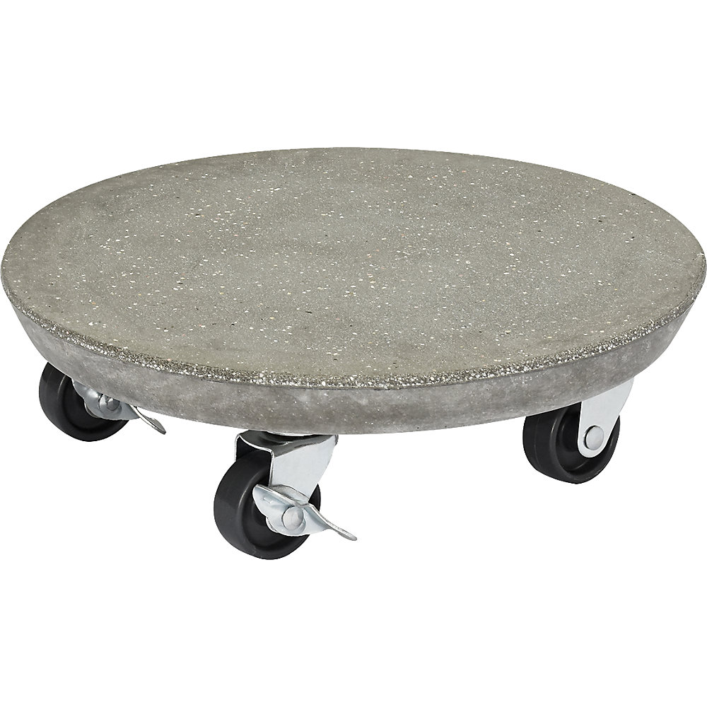 Plateau roulant pour plante façon pierre