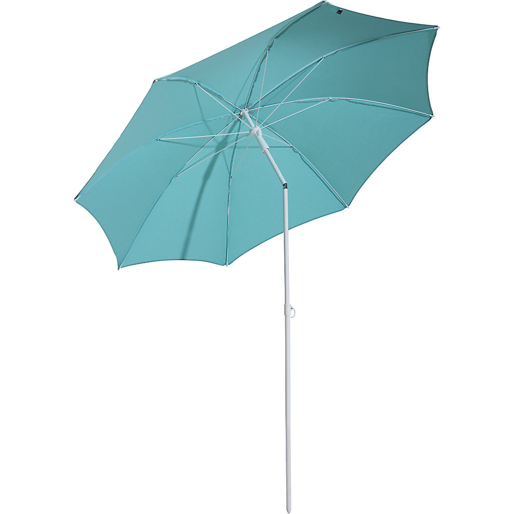 kaiserkraft Sonnenschirm, rundes Design, Ø 2000 mm, Gestell weiß, aqua 2