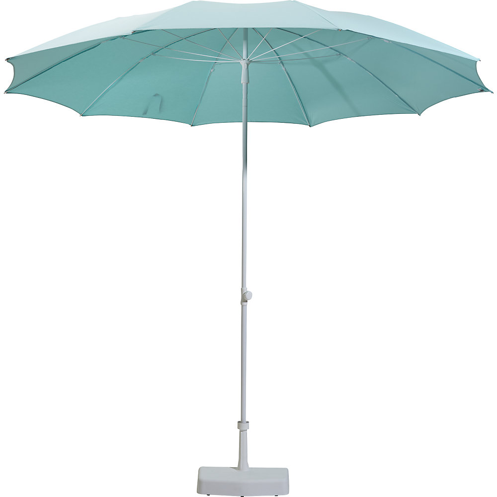 Parasol, diseño redondo, Ø 2800 mm, armazón blanco, turquesa