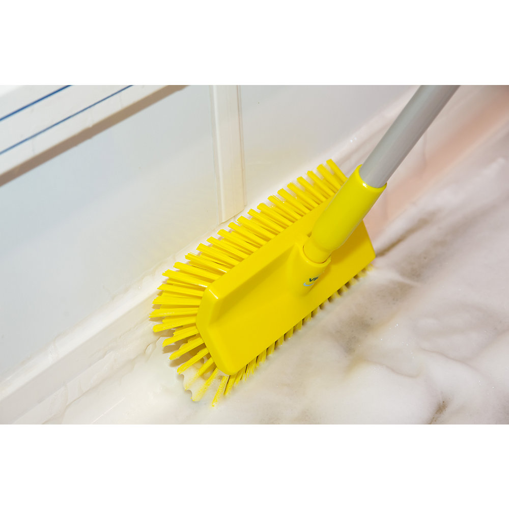 Vikan High-Low Brush Floor Scrubber Yellow 2