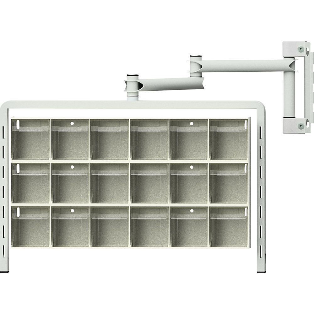 Châssis avec 6 bacs basculants transparents