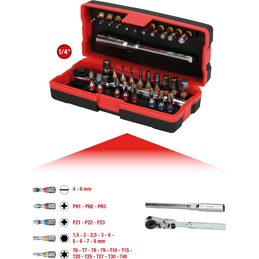 KS Tools Set di inserti da 1/4'', 1/4'', 31 pezzi