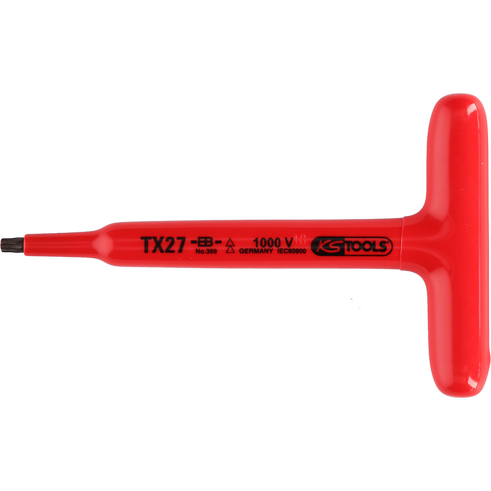KS Tools Chiave a impronta con impugnatura a T e isolamento di protezione, TORX®, T25
