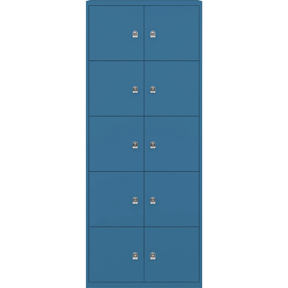 BISLEY Armoire à casiers LateralFile™, 10 casiers hauteur 375 mm, azur