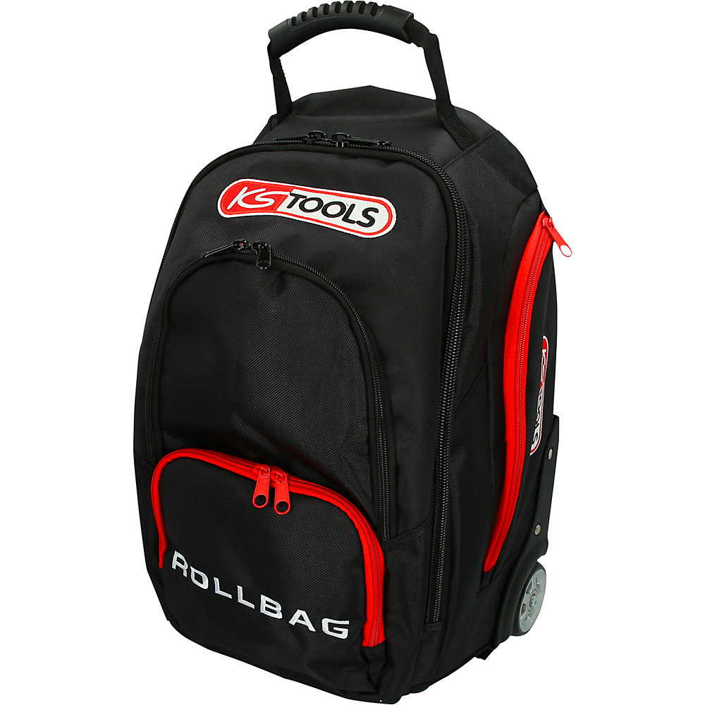 KS Tools Zaino SMARTBACKPACK, con trolley telescopico, nero / rosso