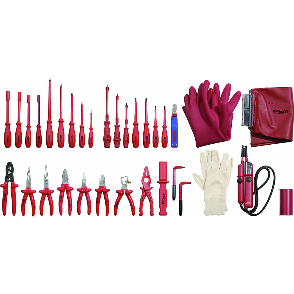 KS Tools Valise d'électricien Pro, 30 éléments, IEC 60900