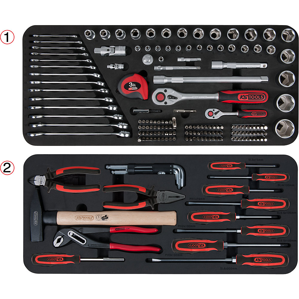 KS Tools Set di moduli universali TOOLBOX, per 2 scomparti, con 175 utensili Premium