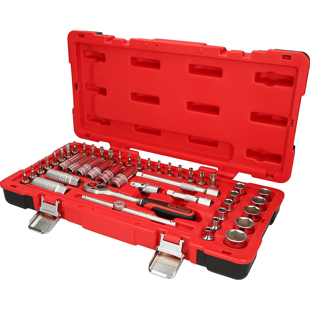KS Tools Set di chiavi a bussola da 3/8'', 46 pezzi, FlankTraction