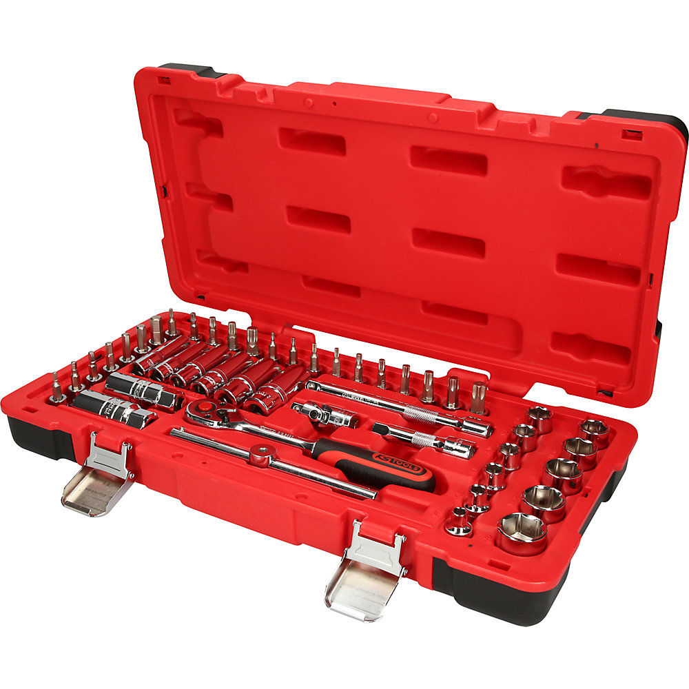 KS Tools Set di chiavi a bussola da 3/8'' CHROMEplus, 46 pezzi, FlankTraction