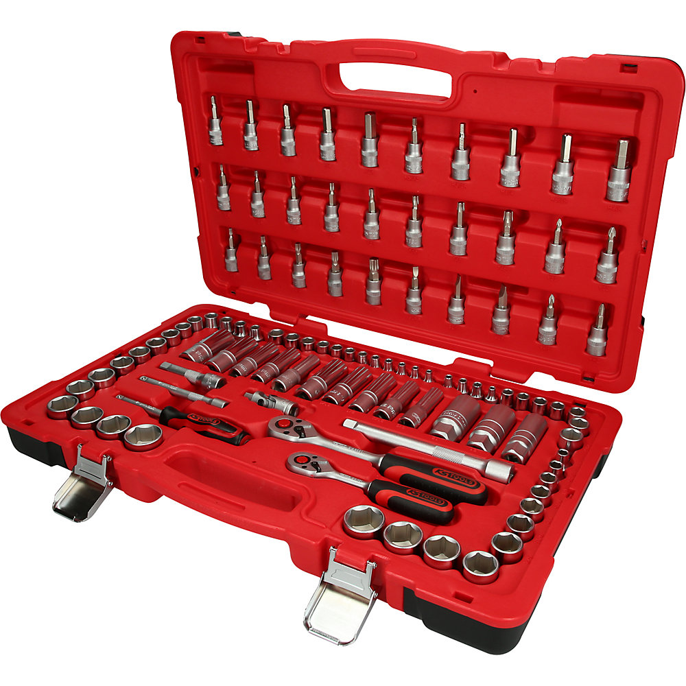 KS Tools Set di chiavi a bussola 1/4'' + 3/8'', 100 pezzi, reversibili