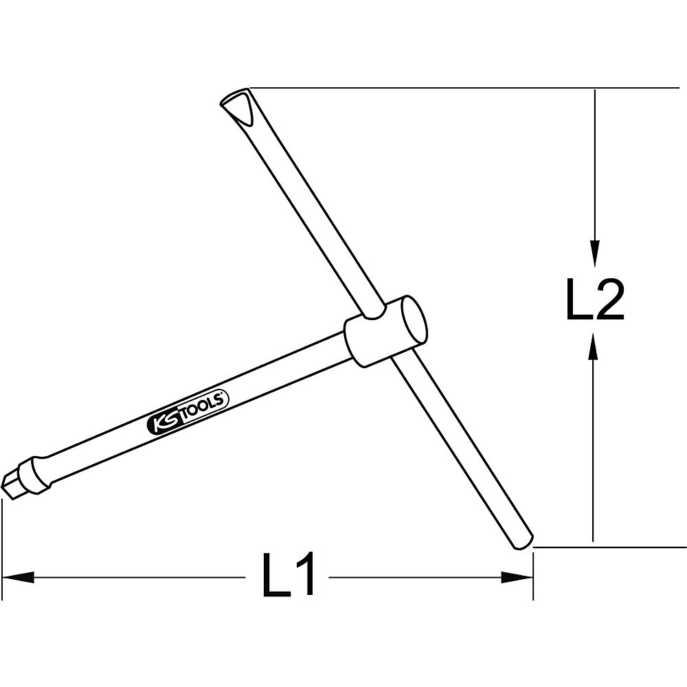 KS Tools Impugnatura a T BRONZEplus, 3/4'', lunghezza 260 mm