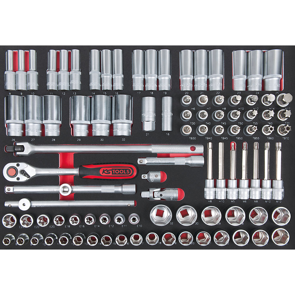 KS Tools Set di chiavi a bussola, 95 pezzi, modulo per tutto un cassetto