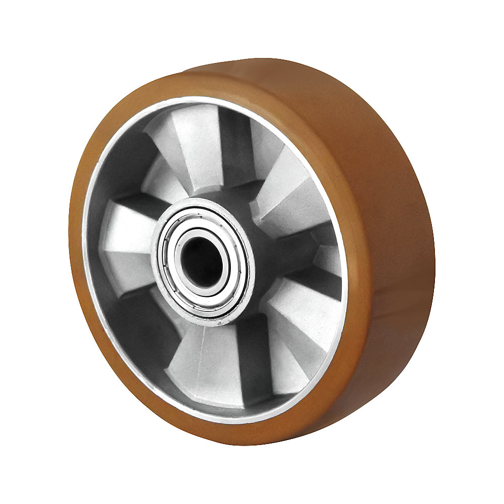 Roue en PU sur jante en aluminium