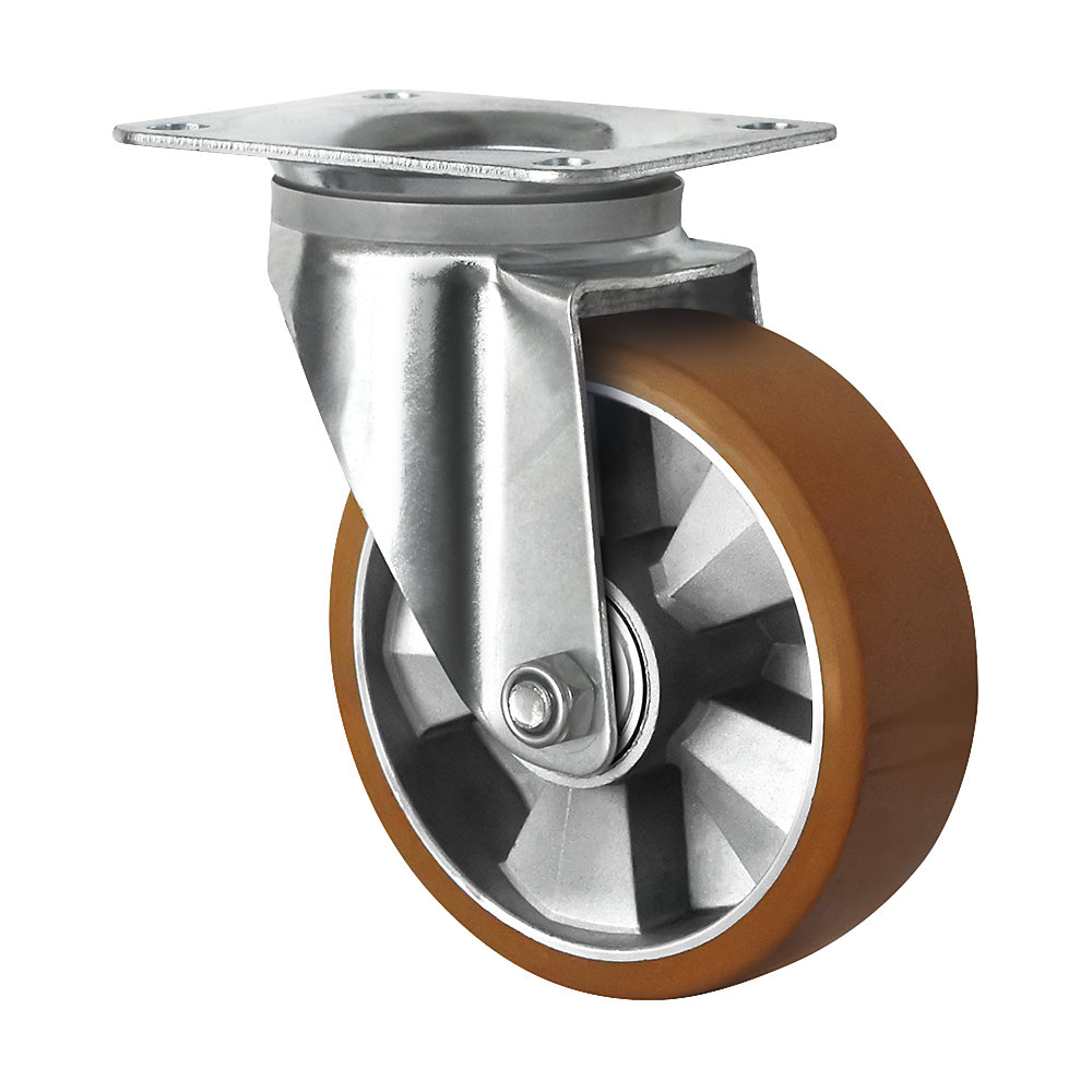 Roulette en PU sur jante en aluminium