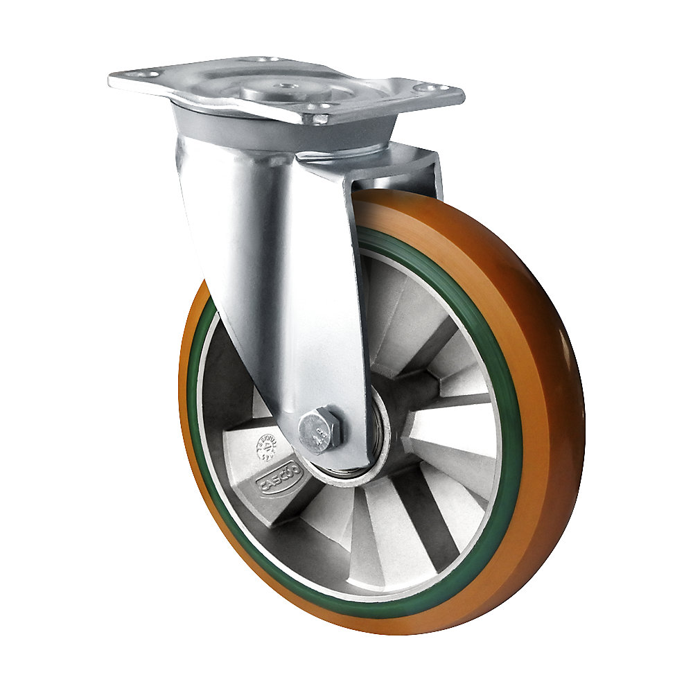 Roulette en PU et PU élastique brun/vert