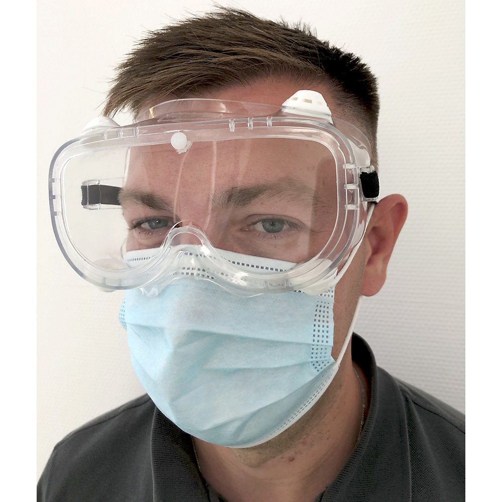 kaiserkraft Vollsicht-Schutzbrille EN 166 (VE 10 oder 200 Stk), mit Belüftungsventil, transparent, VE 200 Stk 2
