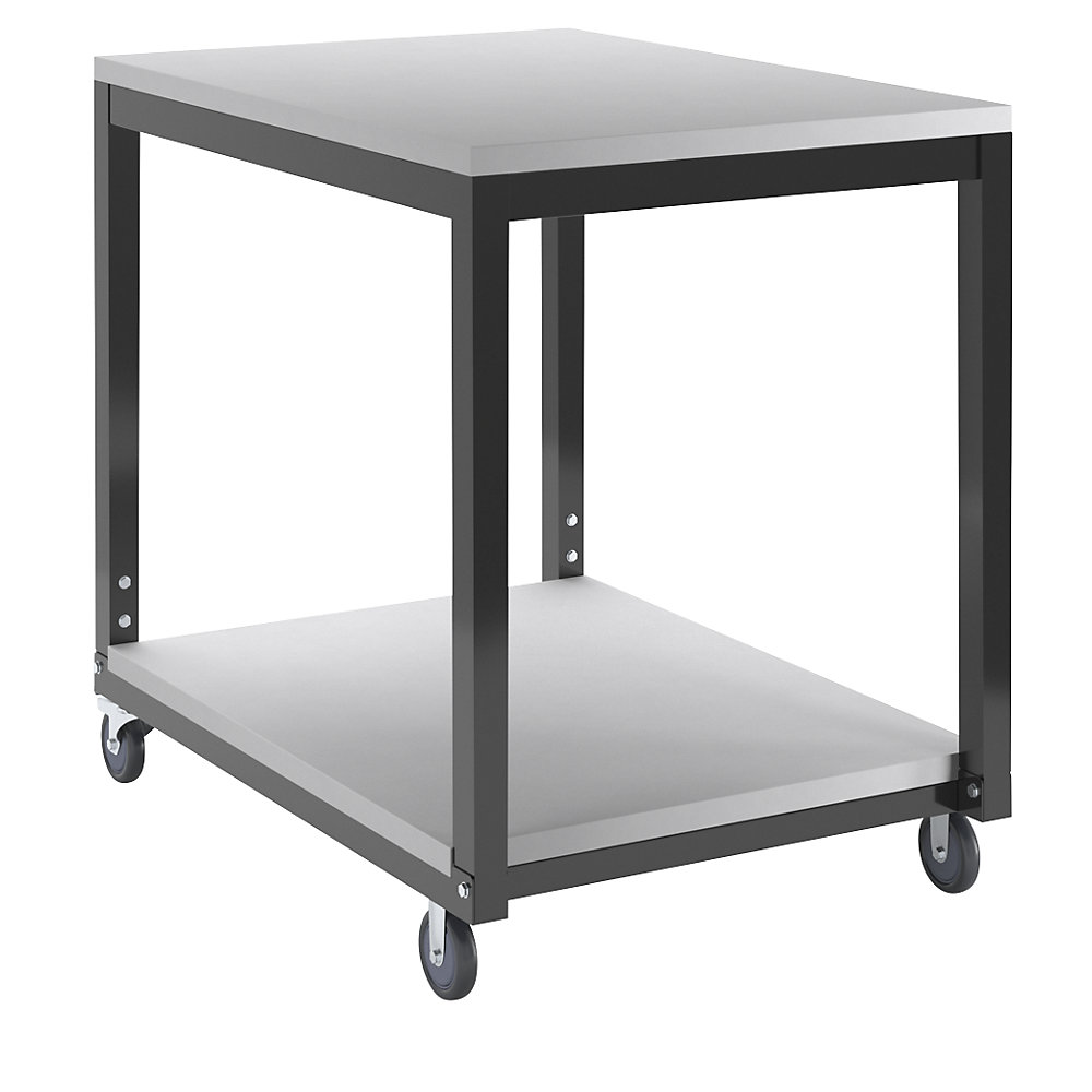 Tischwagen mit 2 Etagen, höhenverstellbar, für Arbeitstisch-System WT, LxB 700 x 500 mm eurokraft basic 2