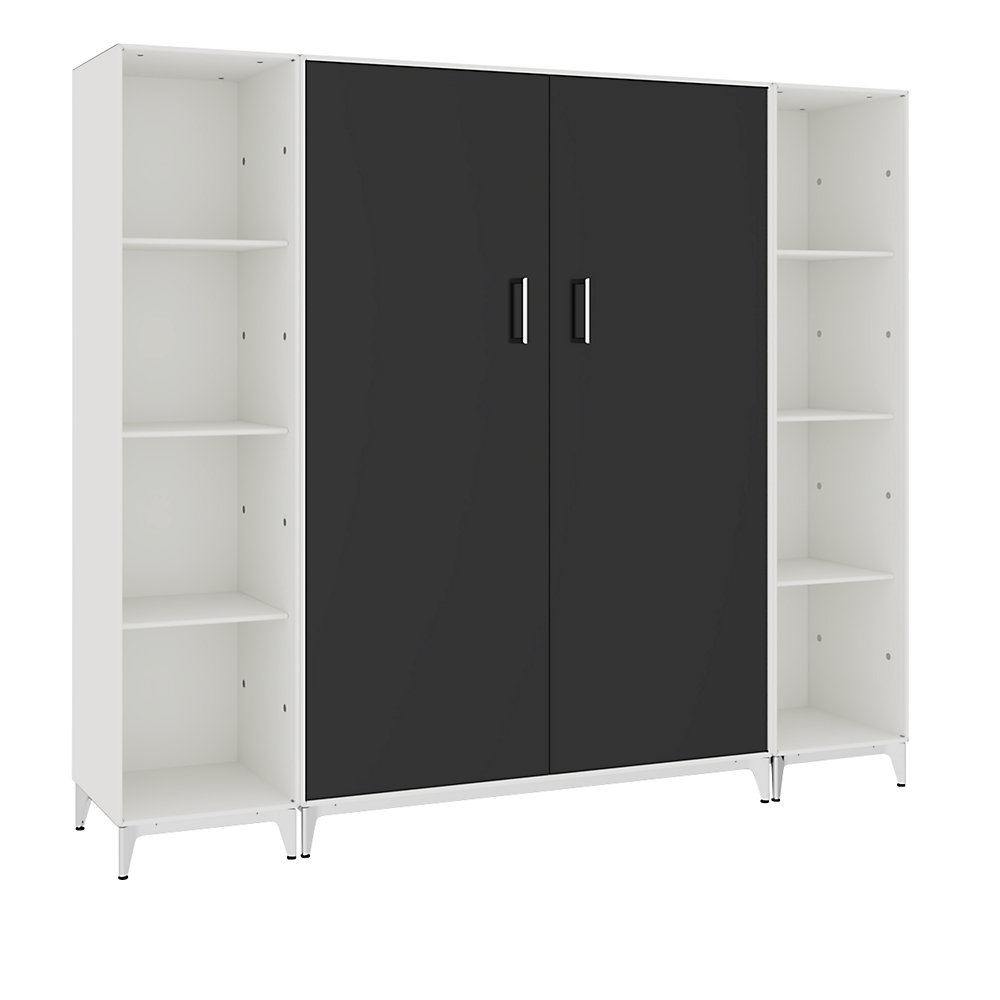 Rayonnage et armoire à portes battantes combinés