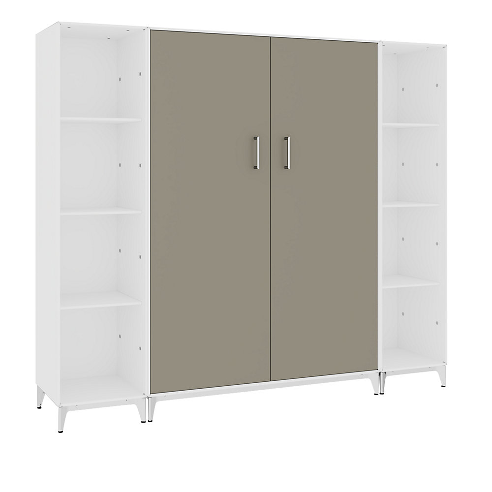 Rayonnage et armoire à portes battantes combinés