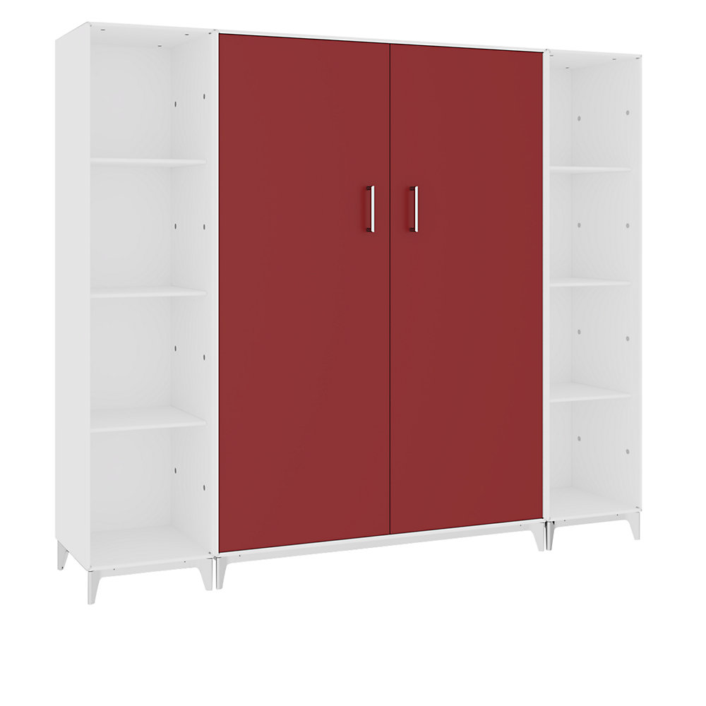 Rayonnage et armoire à portes battantes combinés