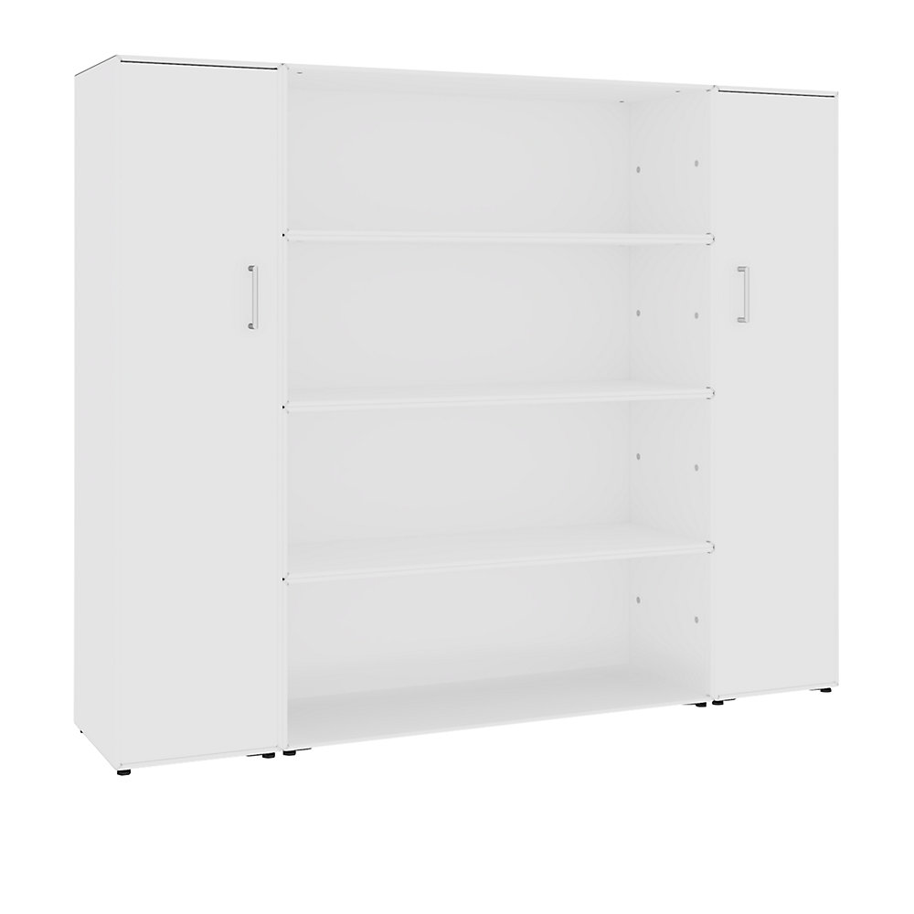 Rayonnage et armoire à portes battantes combinés