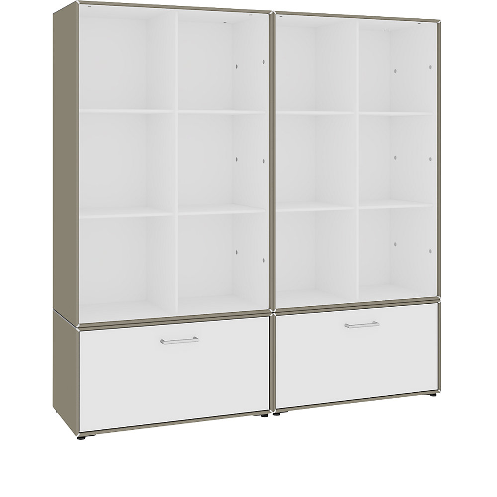 Rayonnage et tiroirs combinés