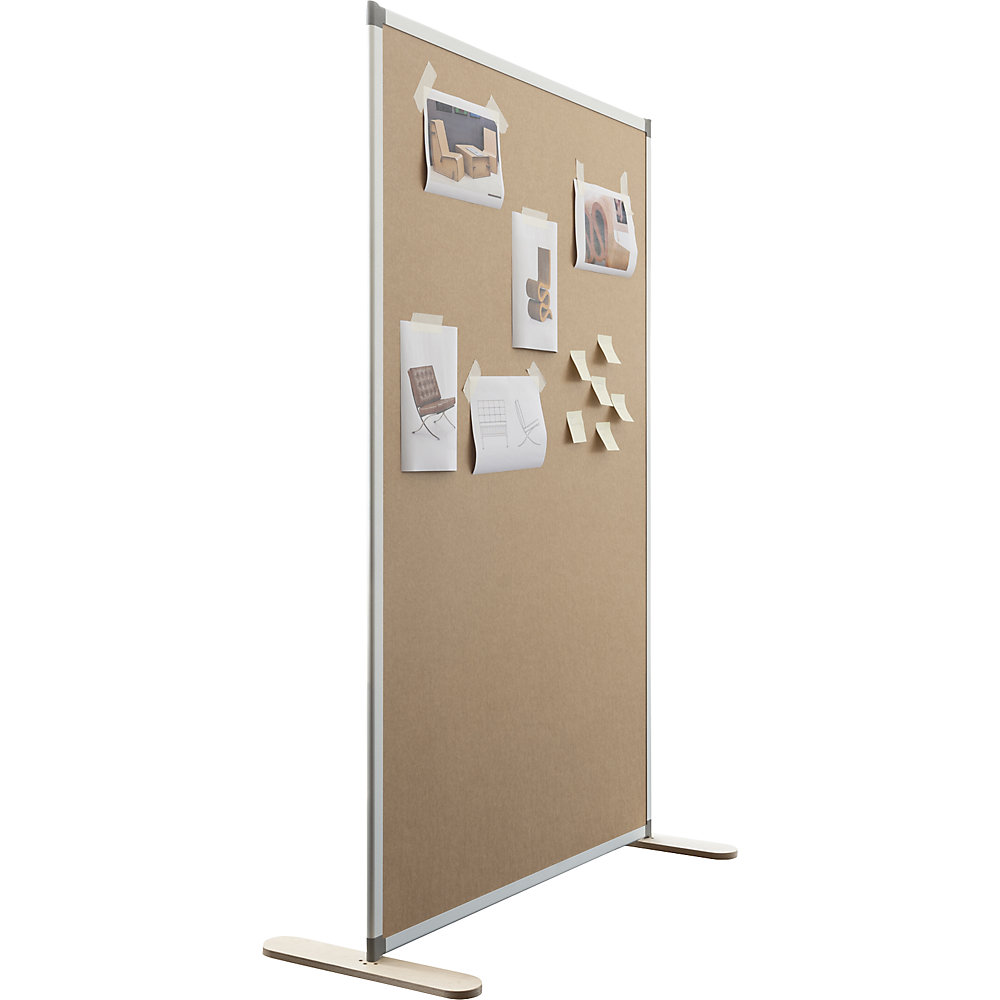 Trennwand NATURAL, BxT 1250 x 500 mm, mit Wabenkarton, Höhe 1450 mm SMIT VISUAL 2