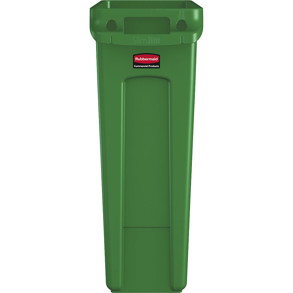 Abfalleimer SLIM JIM®, Volumen 87 l, mit Lüftungskanälen, grün mit Recyclingsymbol Rubbermaid 2