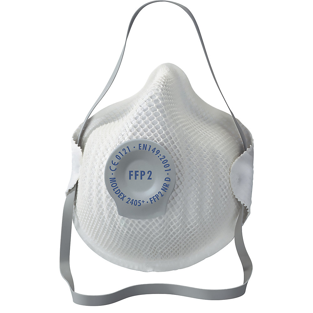 MOLDEX Masque de protection respiratoire FFP2 NR D, avec clapet d'expiration, lot de 20, blanc
