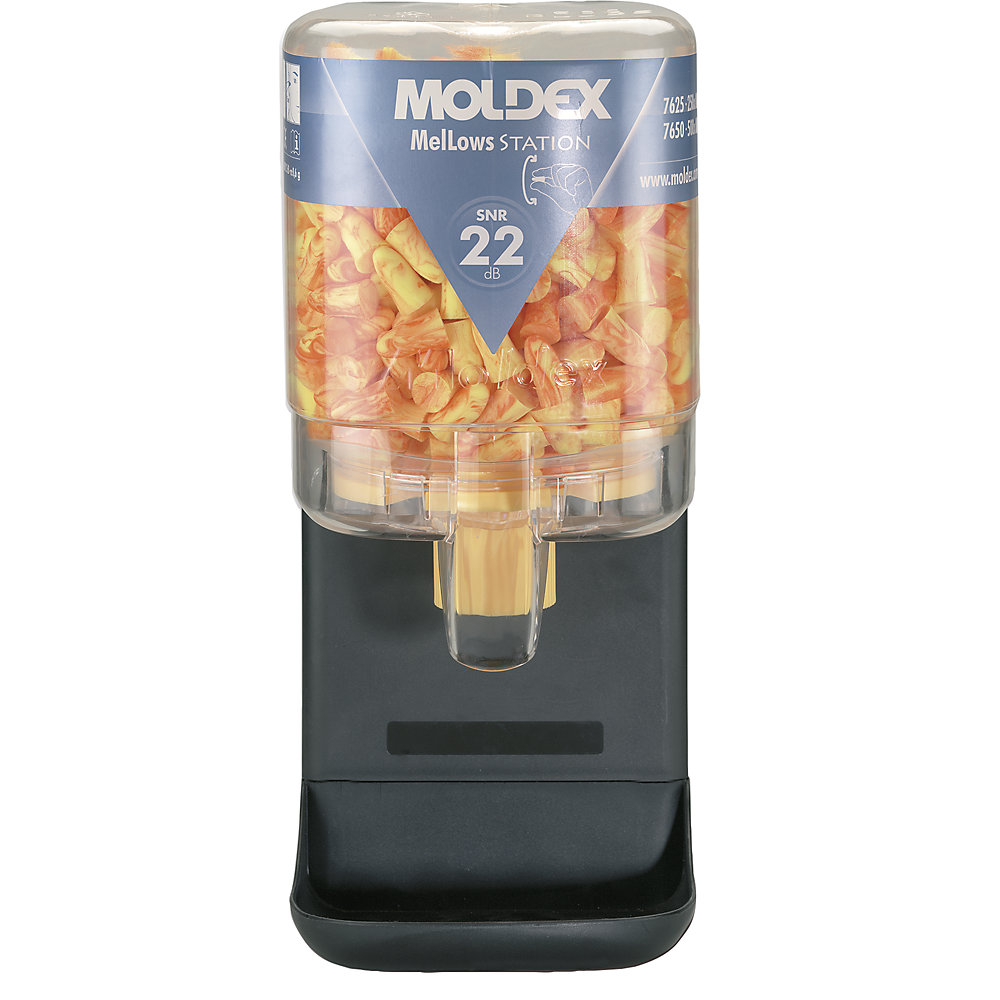 MOLDEX Kit de protection auditive, avec bouchons d'oreille, MelLows® jaunes, rapport signal sur bruit 22 dB, avec 250 paires de MelLows®, à partir de 10 pièces