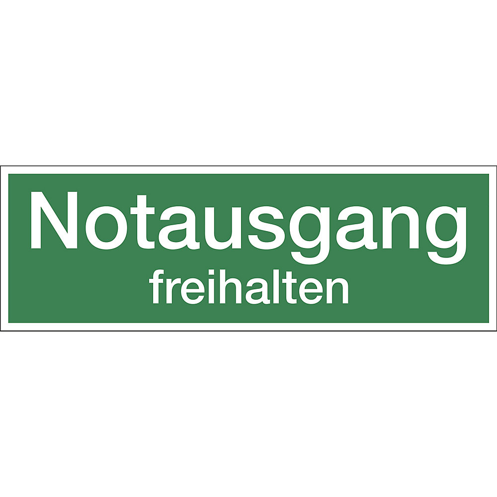 kaiserkraft Kombizusatzschild mit Text für Rettungszeichen, Notausgang freihalten, VE 10 Stk, Folie, LxHxT 300 x 100 x 0,1 mm