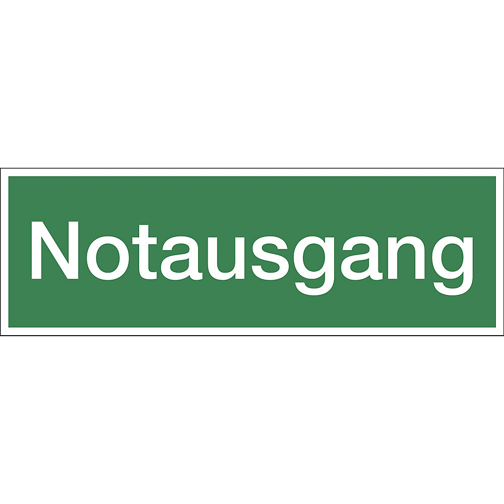 kaiserkraft Kombizusatzschild mit Text für Rettungszeichen, Notausgang, Folie, VE 10 Stk, Kunststoff, LxHxT 300 x 100 x 1 mm