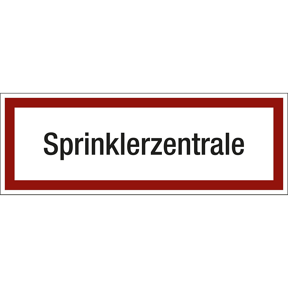 kaiserkraft Brandschutzkennzeichen für die Feuerwehr, Sprinklerzentrale, VE 10 Stk, Folie, LxH 297 x 105 mm