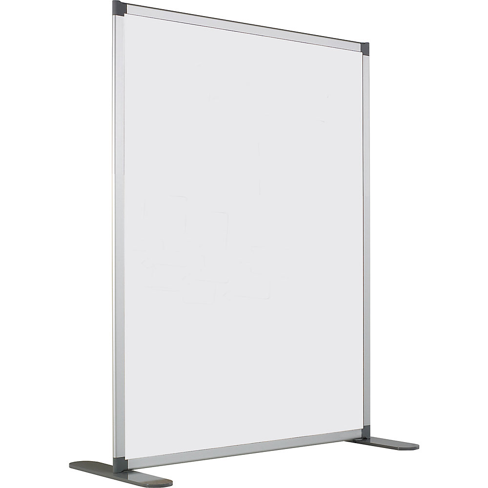 Hygiene-Whiteboard-Trennwand, emaillierte, antibakterielle Tafelfläche, HxBxT 1500 x 1250 x 500 mm SMIT VISUAL 2