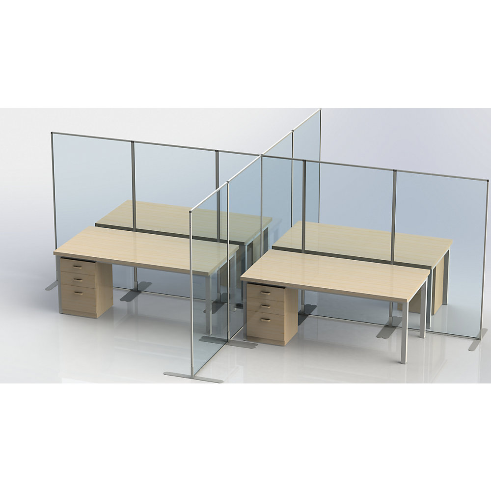 kaiserkirk Acrylic Partition White Aluminum 1805x1000x480 mm 2