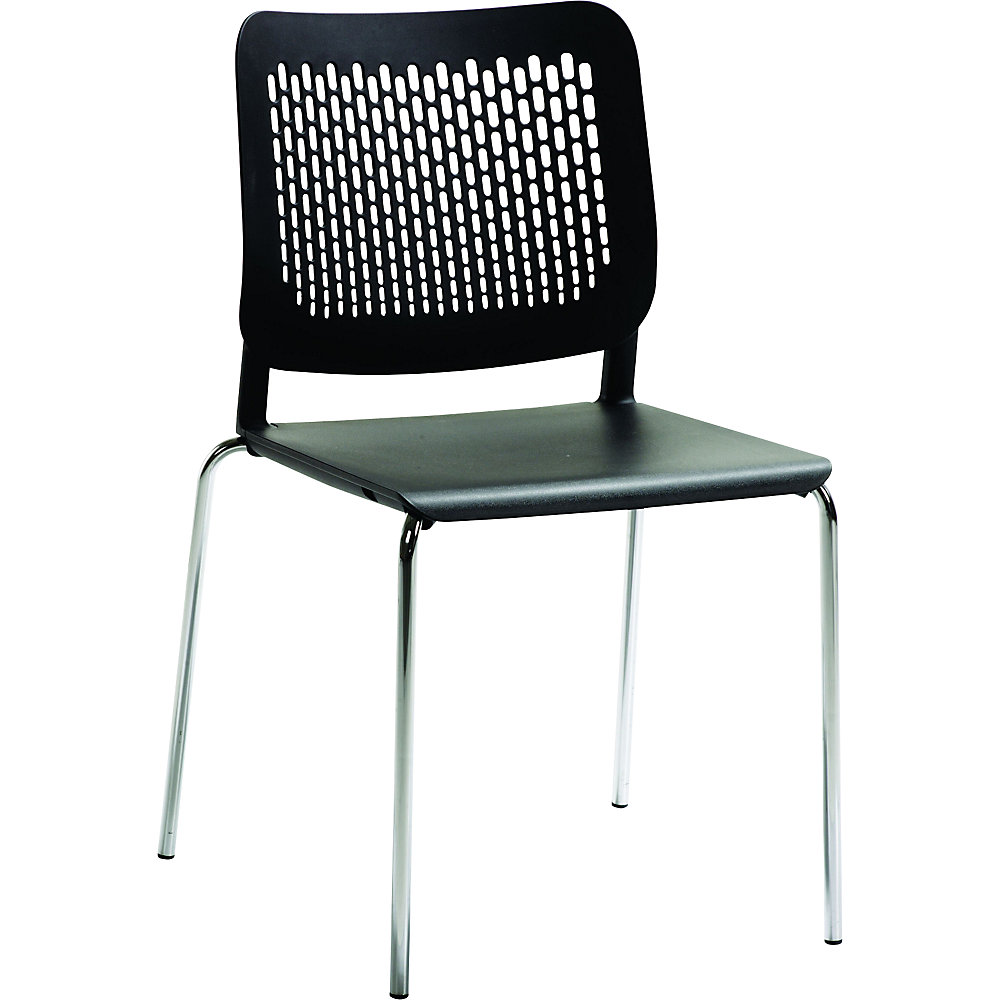 Chaise empilable à piétement 4 pieds, chromée