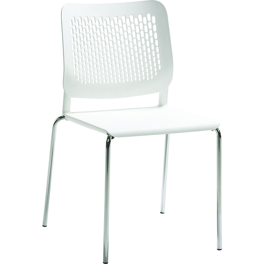 Chaise empilable à piétement 4 pieds, chromée