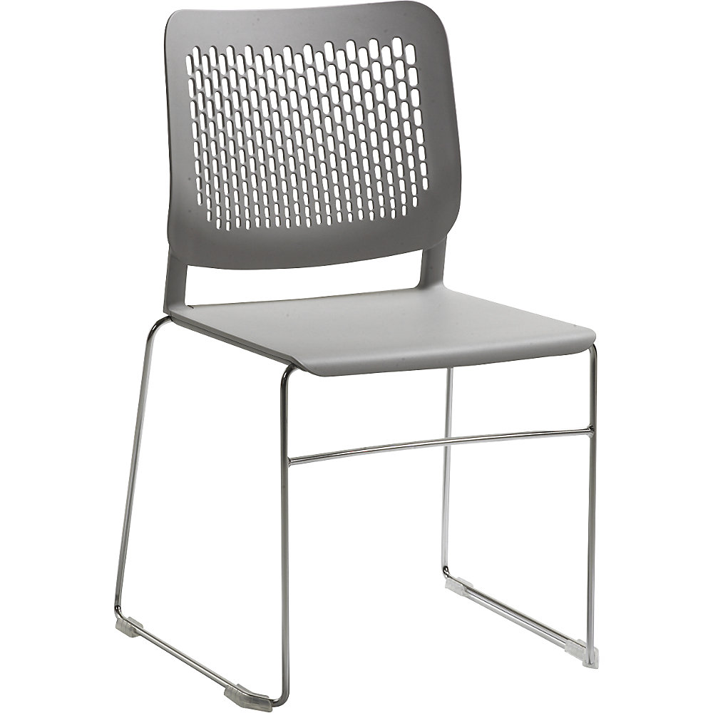 Chaise empilable à piétement luge chromé