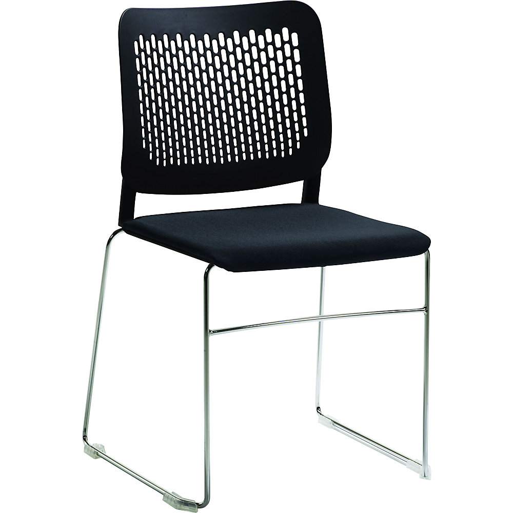 Chaise empilable à assise rembourrée