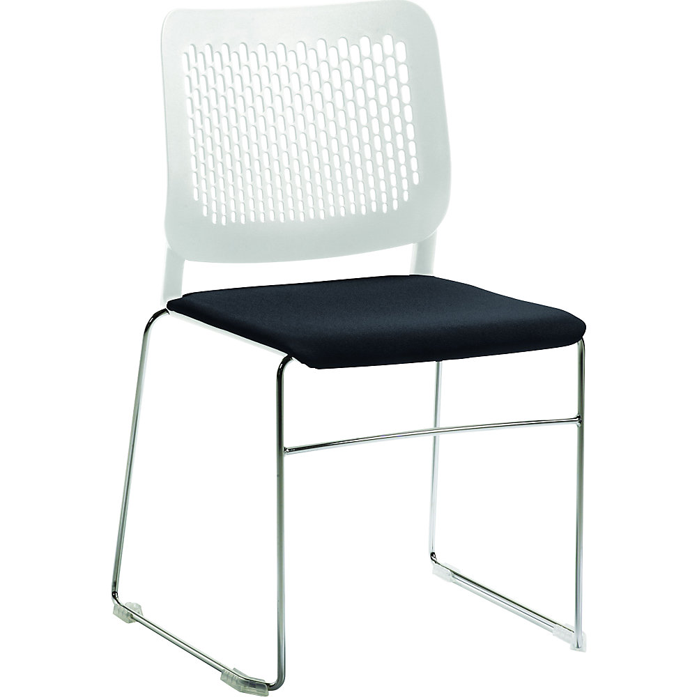 Chaise empilable à assise rembourrée