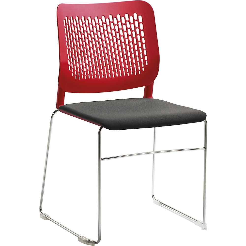 Chaise empilable à assise rembourrée